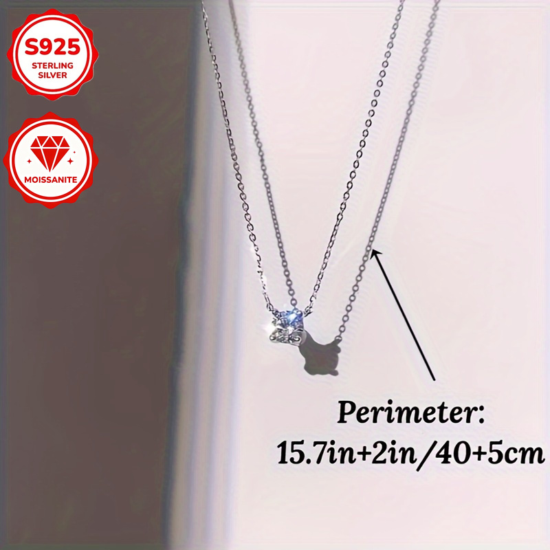 Women's 925 Sterling Silver Moissanite Pendant Necklace
